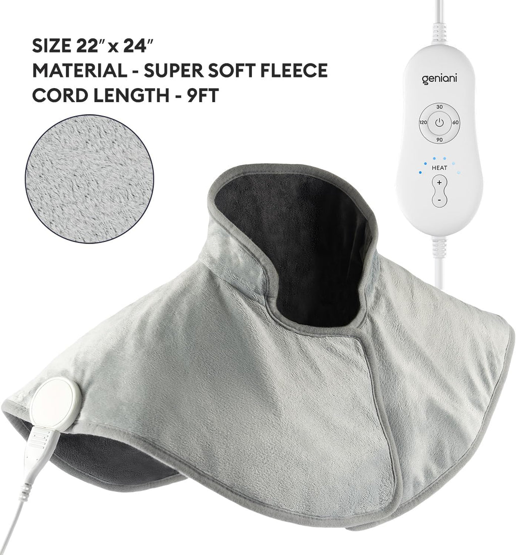 Electric Heated Neck & Shoulder Wrap Deep Comfort Heat Pad