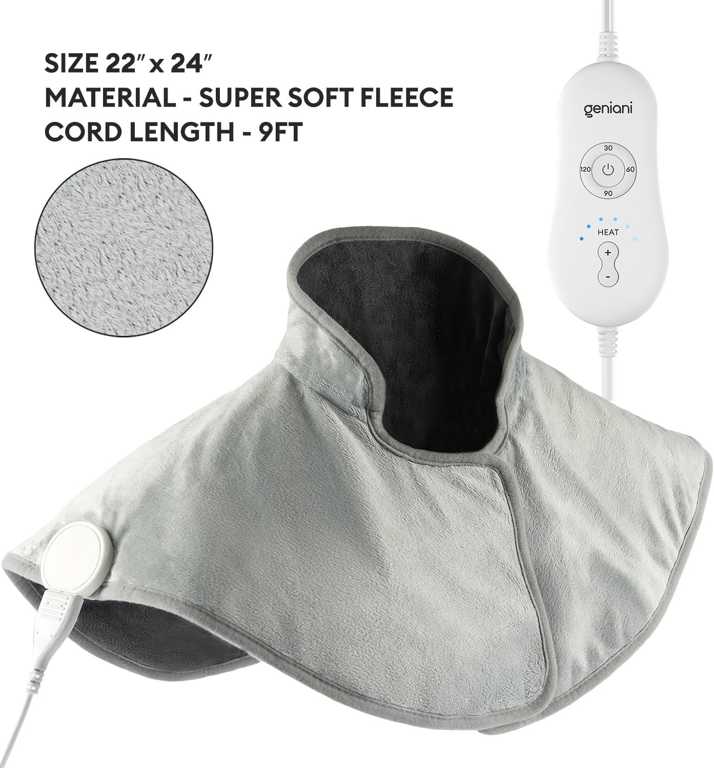 Electric Heated Neck & Shoulder Wrap Deep Comfort Heat Pad